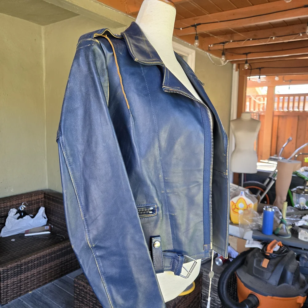 Golden Goose Blue Leather Jacket - Picture 3 of 8